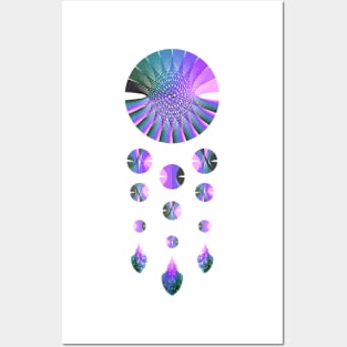 Dream Catcher | Nebula Blue Green Pink White Posters and Art